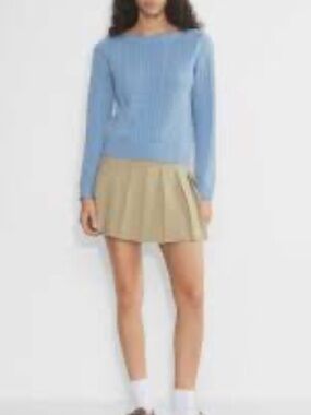 Aritzia Sunday Best Paris baby blue merino wool sweater size XS